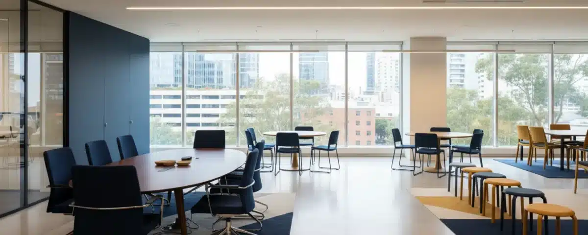 Commercial furniture for Australian businesses — modern office and conference space with professional chairs and tables