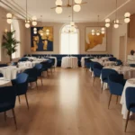 Hotel dining area with upholstered chairs and commercial hospitality furniture in Australia