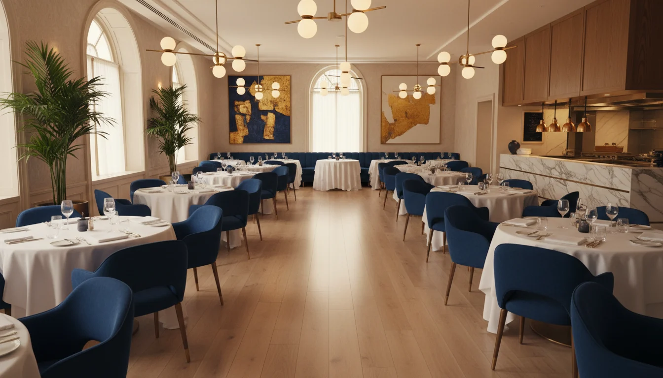 Hotel dining area with upholstered chairs and commercial hospitality furniture in Australia